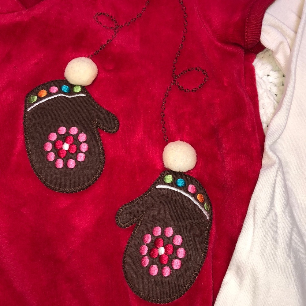 Gymboree holiday velvet hooded top 7 - Picture 2 of 5